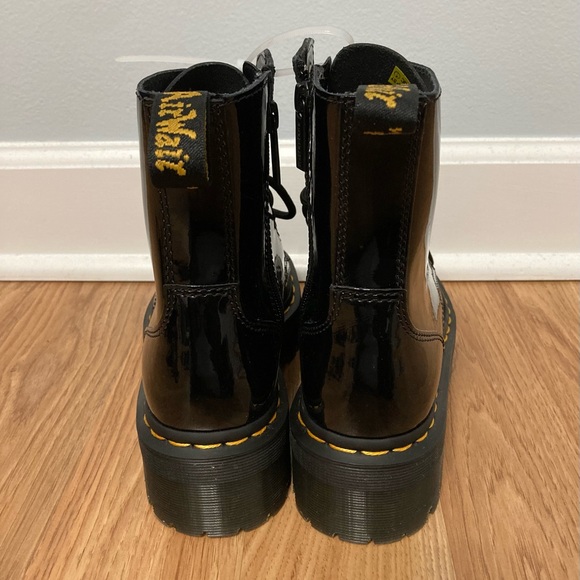 Dr. Martens Black Shiny Jadon Leather Lace-Up Boots - Picture 7 of 9